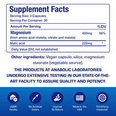 Anabolic Laboratories Triple Magnesium Complex pills close-up emphasizing chelated magnesium