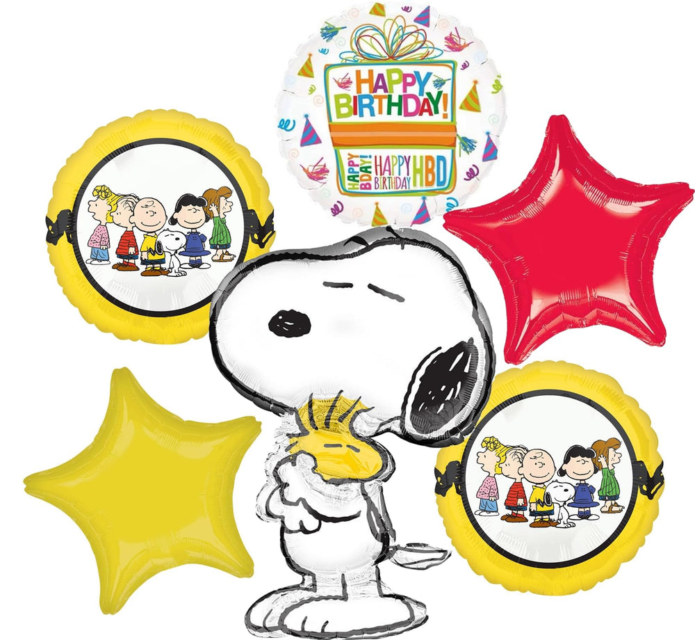 Anagram Snoopy-Woodstock 30in foil balloon as a bold centerpiece for a Peanuts-themed party.