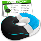 AnboCare donut pillow with cooling gel top for tailbone comfort on chairs.