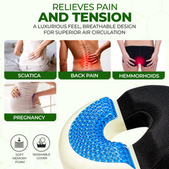 AnboCare donut pillow on an office chair offers targeted pressure relief.