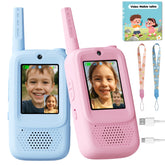 ANBURI video walkie talkie blue pair with screen for real-time video play