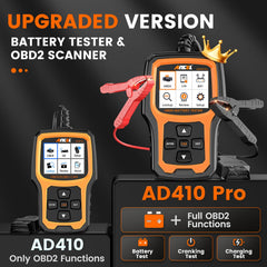 ANCEL AD410 PRO battery health test identifies battery issues early for reliable starts