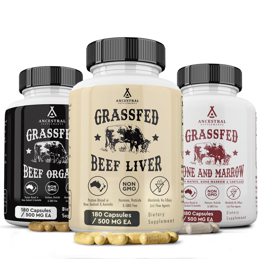 Ancestral Supplements Beef Organs Stack Starter Pack label showcases a trusted, nutrient-dense option.