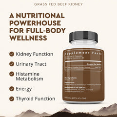 Ancestral Supplements kidney capsules closeup showing a 3000mg daily serving.