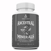 Ancestral Supplements minerals and electrolytes bottle shown for hydration support and daily mineral intake.