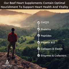 Ancestral Supplements packaging in small-batch production conveys premium, grass-fed beef source