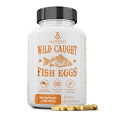 Ancestral Supplements Wild Caught Fish Eggs bottle pour delivers omega-3 rich whole-food nutrition.
