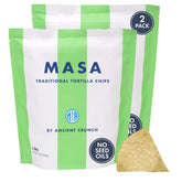 Ancient Crunch MASA Lime Chips pack showing zesty lime flavor for snacking