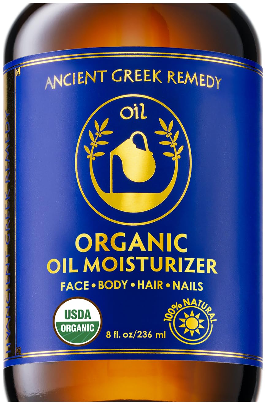 Ancient Greek Remedy body oil, after-shower pour for lasting moisture.