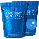 Ancient Minerals magnesium bath flakes, 16lb, for a soothing fragrance-free soak