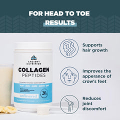 Ancient Nutrition Collagen Peptides dissolving in water for quick mix.