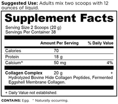 Ancient Nutrition Collagen Peptides unflavored label close-up for seamless mixing.