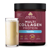 Ancient Nutrition Collagen Peptides Vanilla bottle for skin, joints, and gut health.