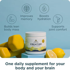 Ancient Nutrition Creatine + Collagen powder dissolving in water after workouts.
