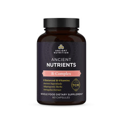 Ancient Nutrition Vitamin B Complex bottle with capsules for daily energy support