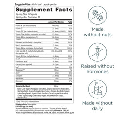 Ancient Nutrition Women's 40+ multivitamin tablets closeup shows convenient daily capsule use.