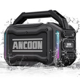 ANCOON speaker for outdoor use with 80W peak, ideal for patios and yards.