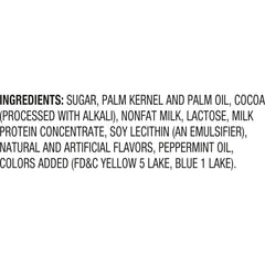 Andes Creme De Menthe Thin Mints rectangular-three-layer candy with mint center.