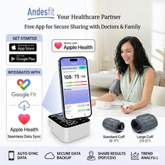 Andesfit BP monitor 21-inch XL cuff fits larger arms.