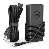 Andingker 65W USB-C Dell charger front view with LED indicator for quick charging status.