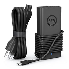 Andingker 65W USB-C Dell charger front view with LED indicator for quick charging status.