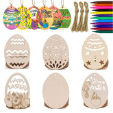 Anditoy Easter egg wood slices ready for DIY decorations and coloring