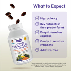 Andrew Lessman Ultimate Eye Support bilberry-elderberry blend visual highlighting night vision support.