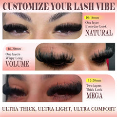 Anforlin lash clusters with D curl for lasting, stable curl.