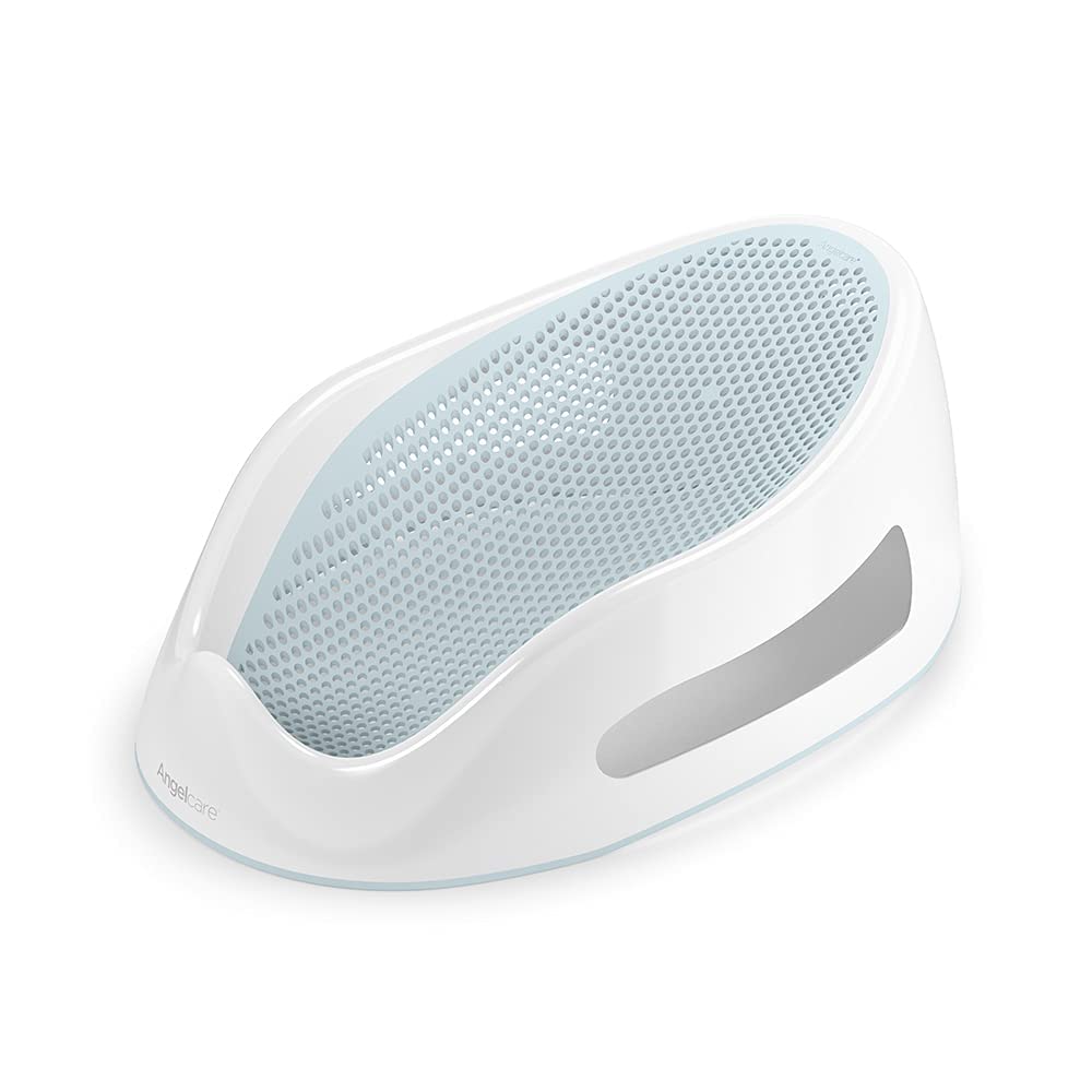 Angelcare Bath Support Aqua front view secures newborns during bath time.