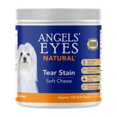 Angels' Eyes Natural tear-stain soft chews packaging supports tear-stain care for dogs.