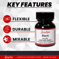 Angelus black 1oz jar close-up showing smooth, even finish.