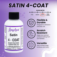Angelus Satin 4-Coat bottle pour demonstrates easy application on leather