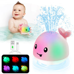 ANGGIKO light-up whale bath toy shining colorful lights for engaging bath time.