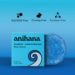 Close-up of ANIHANA Blue Ocean scent on the bar for refreshing fragrance