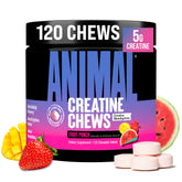 Animal Creatine Chews fruit-punch tub front showing 5g per serving.