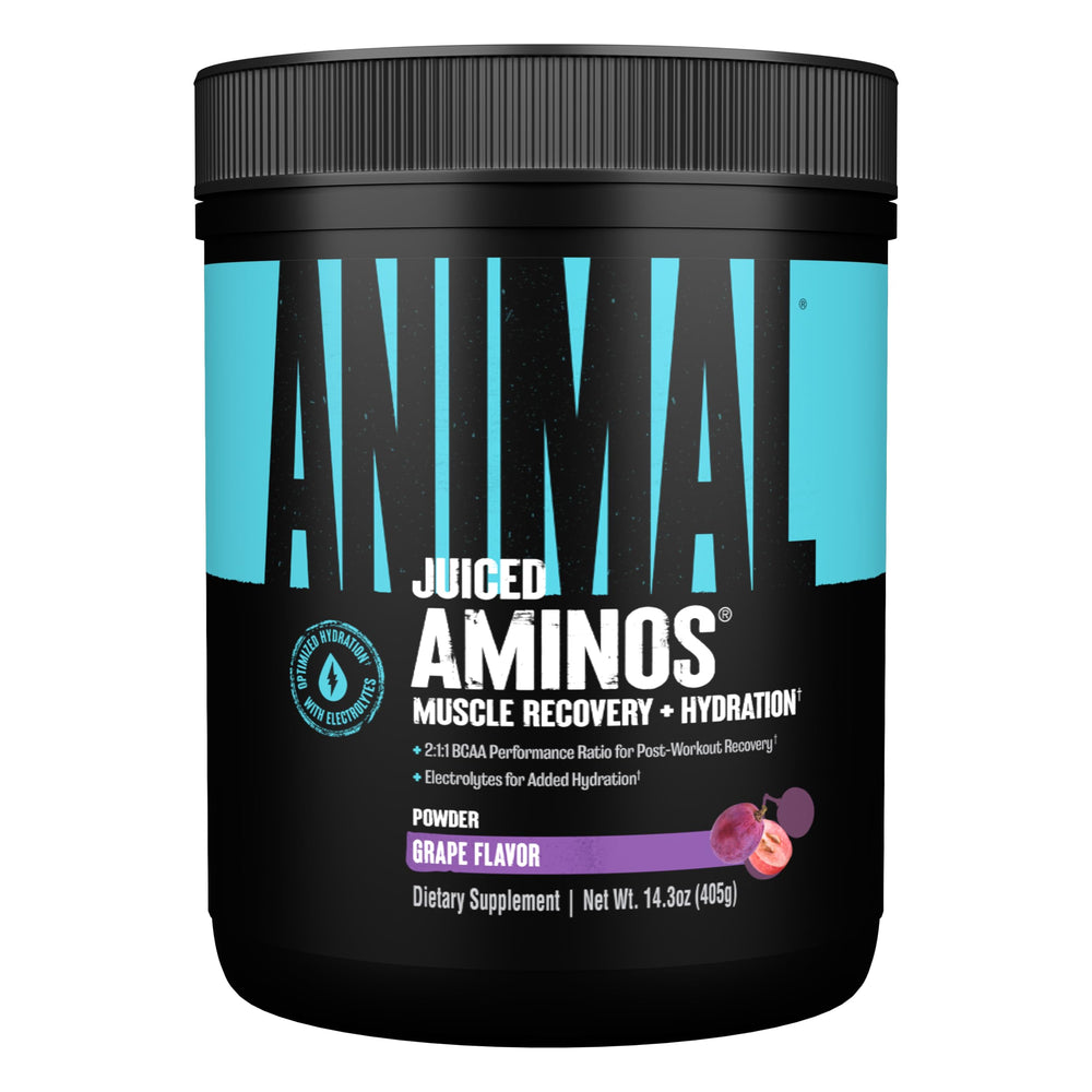 Animal Juiced Aminos bottle ready for pre- or post-workout recovery and hydration.