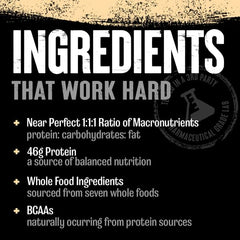 Animal Meal shake in a glass demonstrates convenient meal replacement.