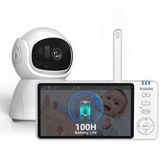 AnKeKe video baby monitor with 720p display on a 5-inch screen for crystal-clear viewing