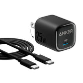 Anker 25W USB-C charger block with foldable plug for travel