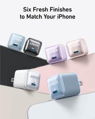 Anker 511 charger compact color options shot showing four color variants