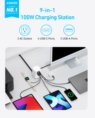 Anker 9-in-1 USB-C ports close-up highlighting fast charging potential