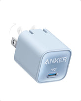 Anker Nano 30W GaN charger front view showing compact power for travel.