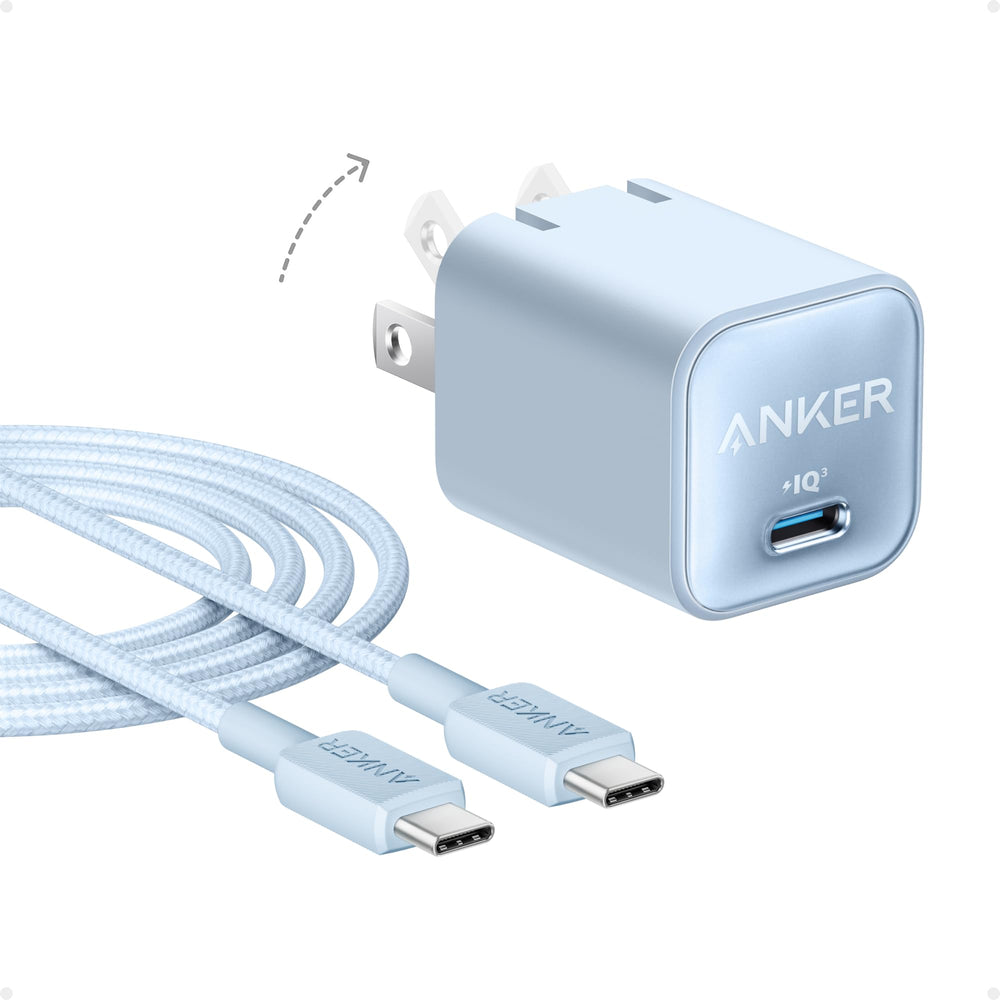 Anker Nano Charger front view delivers 30W USB-C PPS fast charging.