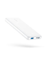 Anker Power Core 10K front view, ultra-slim power bank for on-the-go charging.