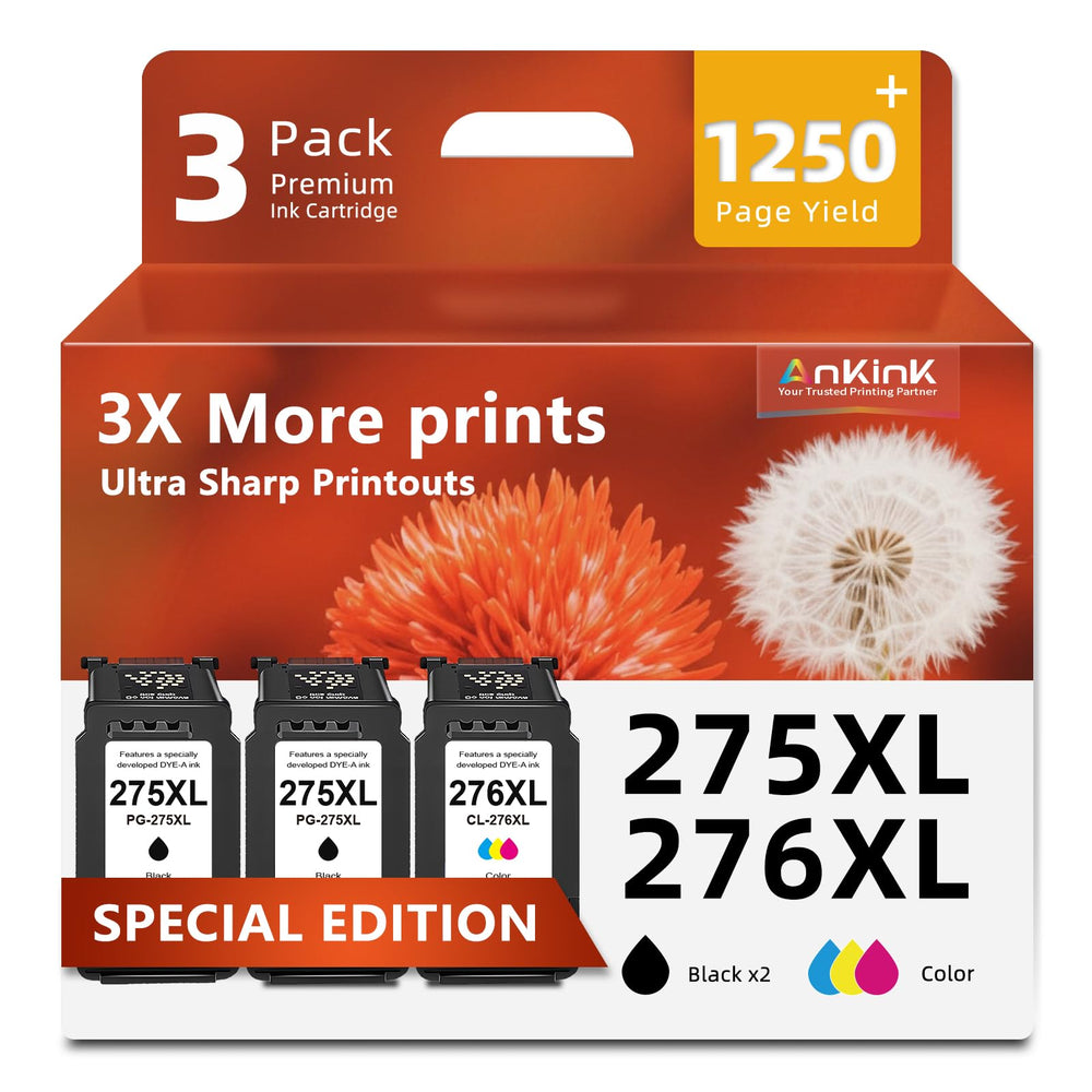 Ankink 275XL black ink cartridge for crisp text.