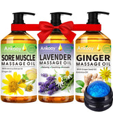 ANKOOY arnica massage oil bottle for soothing sore muscles during a relaxing massage