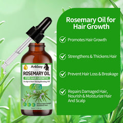 ANKOOY Rosemary Oil vial close-up showing rich texture for nourishing scalp care.