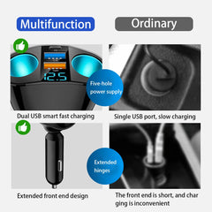 Ankuee car lighter splitter with LED voltage display helps monitor power while charging.