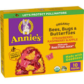 Annie's Bees, Bugs, and Butterflies snacks in a pouch for convenient on the go snacking