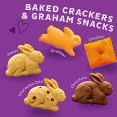 Annie's bunny grahams close-up emphasizes wholesome graham bits for snack time